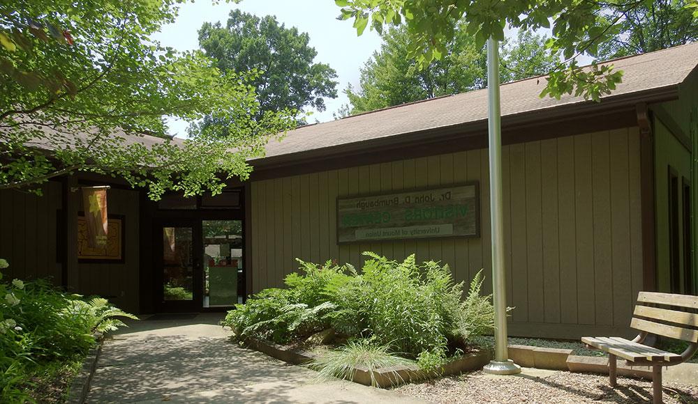 Huston-Brumbaugh Nature Center sign on a building